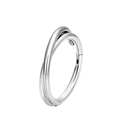 Implant Grade Titanium Criss-Cross Hinged Segment Hoop Ring - Image 2