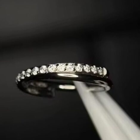 Implant Grade Titanium Hinged Criss-Cross Segment Ring Crystal Paved - Image 3