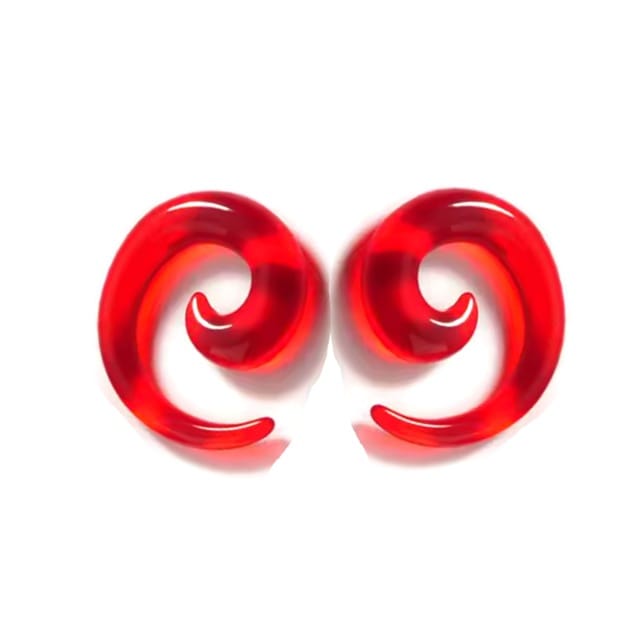 Acrylic Spiral Taper Plug Pairs Transparent/ Solid Colours