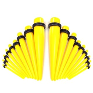 Acrylic Straight Yellow Taper with O-Rings in Pairs or Kits - Image 4