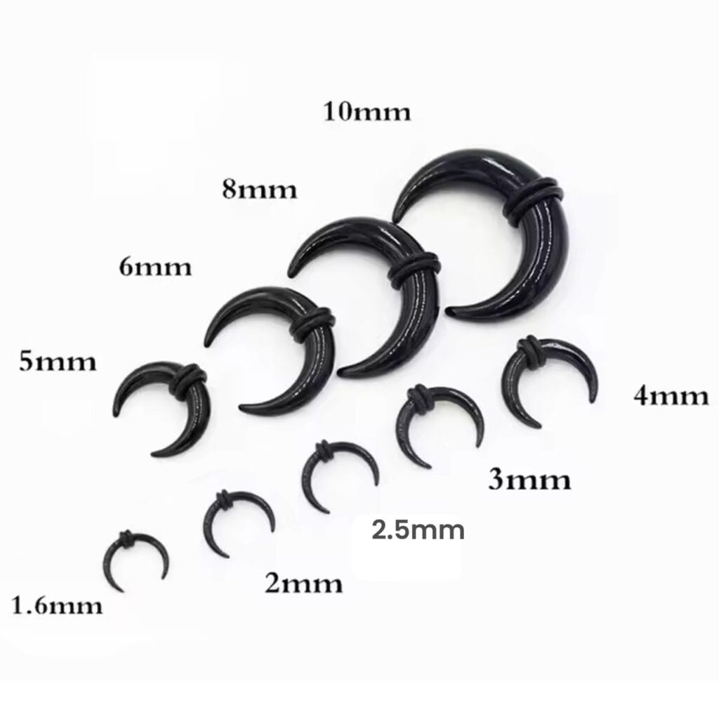 Crescent/ Pincher Taper Pairs with O-Rings for Septum, Earrings