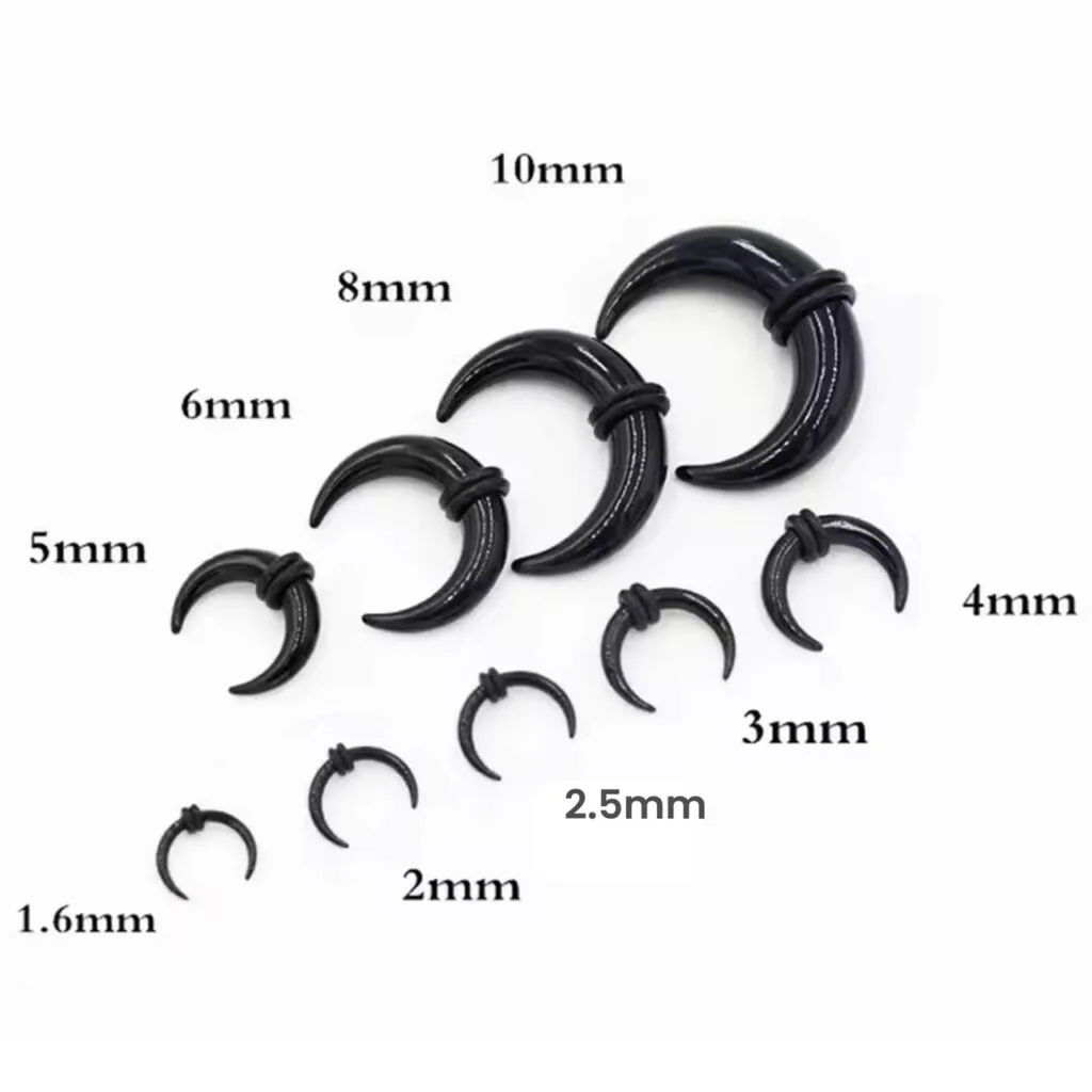 Crescent/ Pincher Taper Pairs with O-Rings for Septum, Earrings