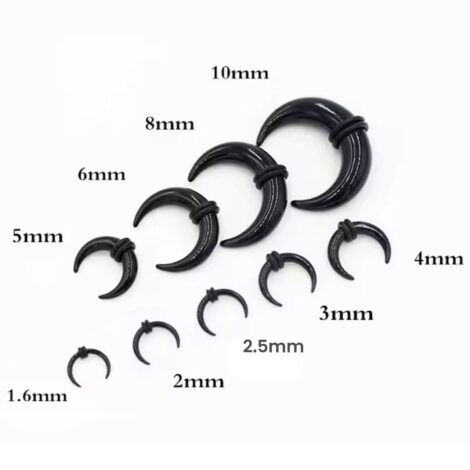 Crescent/ Pincher Taper Pairs with O-Rings for Septum, Earrings - Image 4