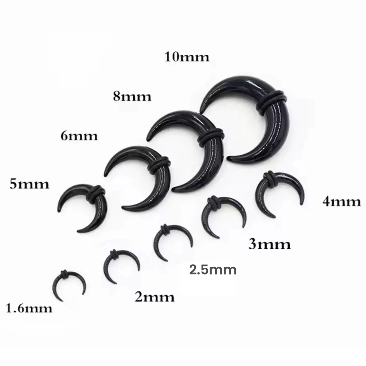 Crescent/ Pincher Taper Pairs with O-Rings for Septum, Earrings - Image 4
