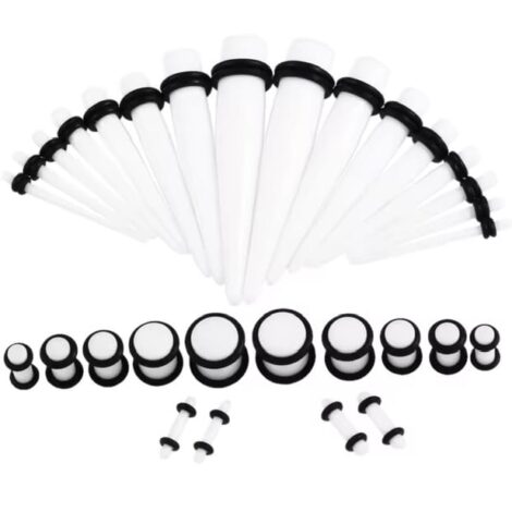 36PC Taper and Tunnel Stretching Kit in Glow, Black, White - Image 4