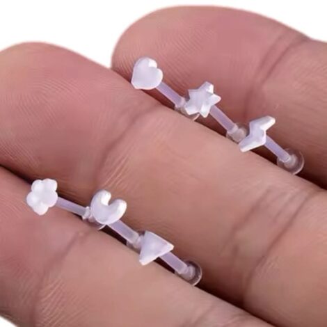 Acrylic Retainer Hider Barbell with Ball, Cartilage Earring - Image 4
