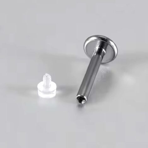 Titanium Retainer Hider Labret with Bioplast Threaded Tops - Image 2