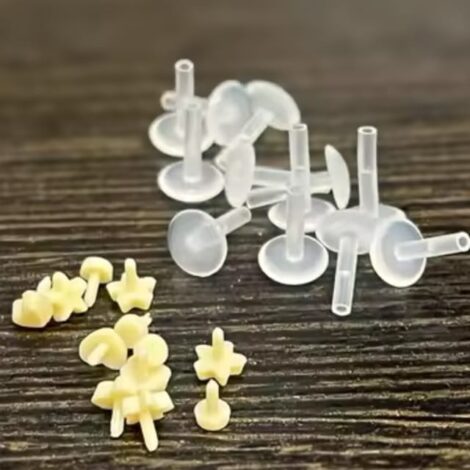 Bioplast Retainer Labret with Convex Base and Skin Tone Push in Tops - Image 6