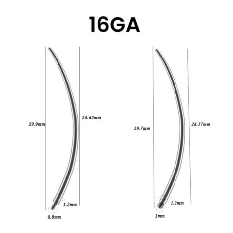 2PC Set Curved Insertion Tapers for Internally Threaded Jewellery - Image 2