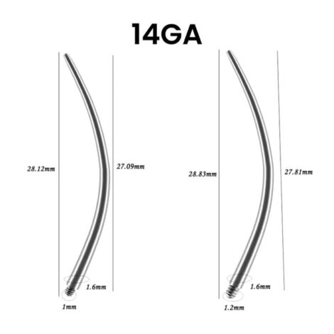 2PC Set Curved Insertion Tapers for Internally Threaded Jewellery - Image 4