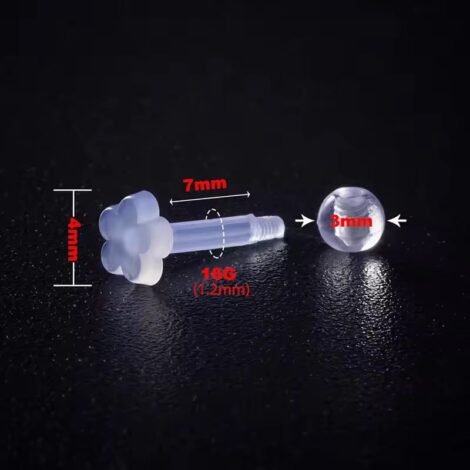 Acrylic Retainer Hider Barbell with Ball, Cartilage Earring - Image 3