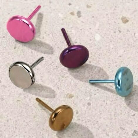 Implant Titanium Threadless Push In Pin Flat Anodised Tops - Image 2