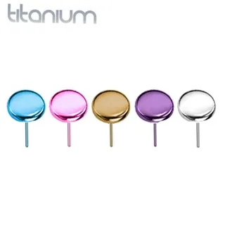 Implant Titanium Threadless Push In Pin Flat Anodised Tops