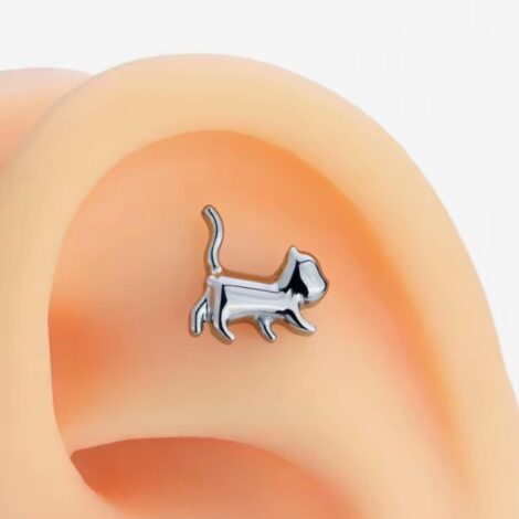 ASTM Titanium Slinky Cat Top Anodised Labret Threaded - Image 3