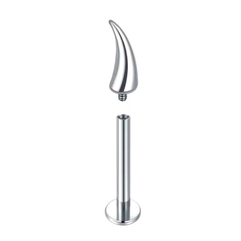 Horn/ Talon Titanium Labret Threaded Vertical Helix Stud - Image 2