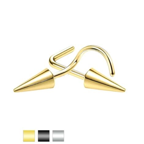 20G Spike Top, Screw and L-Bend Nose Rings