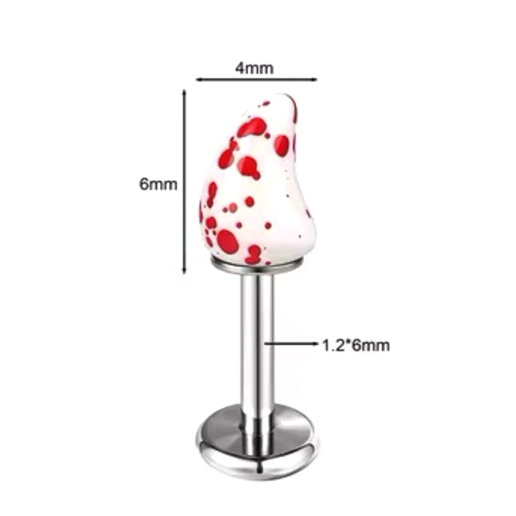 Horn/ Claw Acrylic Red Labret Stud Pairs Internally Threaded