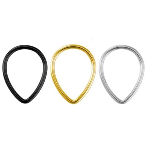 Hinged Segment Ring Long Teardrop Shape