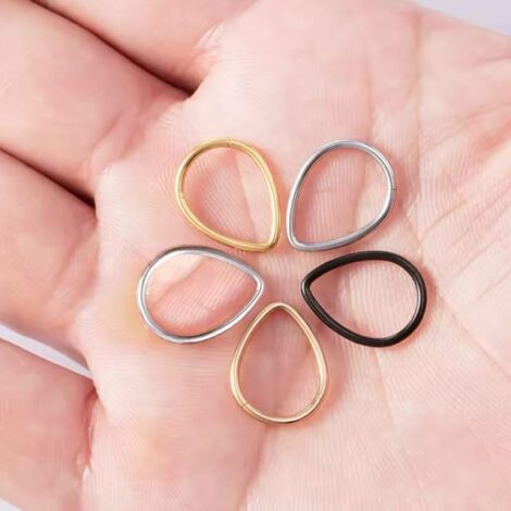Hinged Segment Ring Long Teardrop Shape - Image 3
