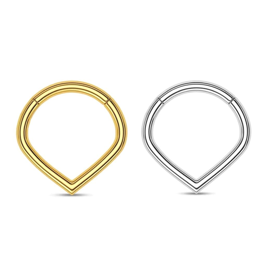 Hinged Segment Ring Teardrop V-Shape
