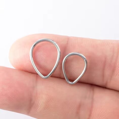 Hinged Segment Ring Long Teardrop Shape - Image 4