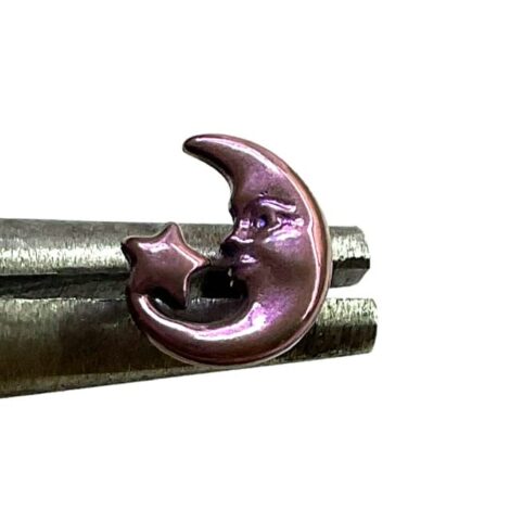 ASTM Titanium Star and Moon Face Top Internally Threaded Labret - Image 5