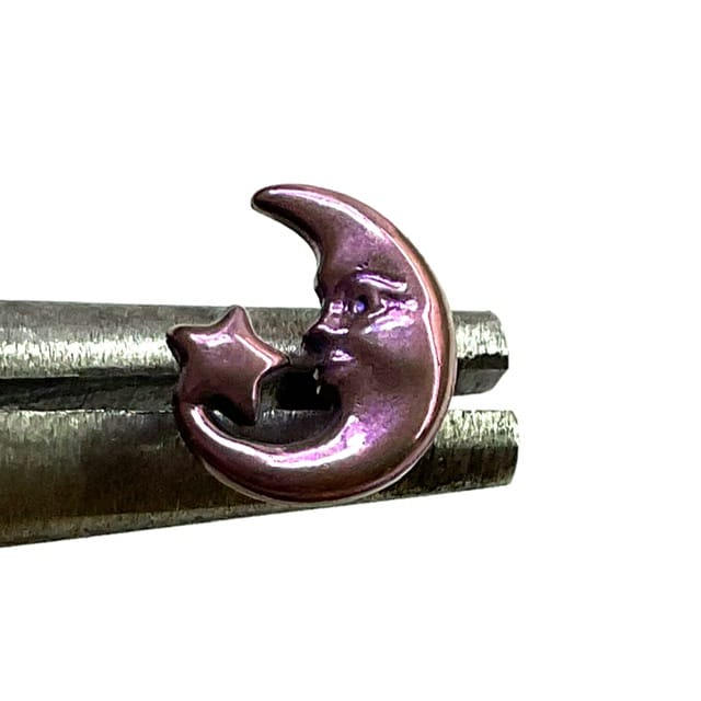 ASTM Titanium Star and Moon Face Top Internally Threaded Labret