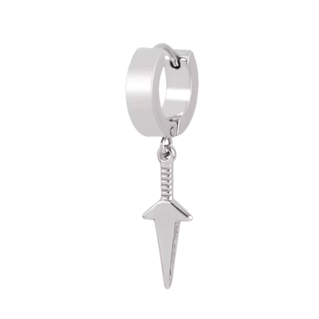 Dagger Dangle Round Huggie Earrings - Image 5