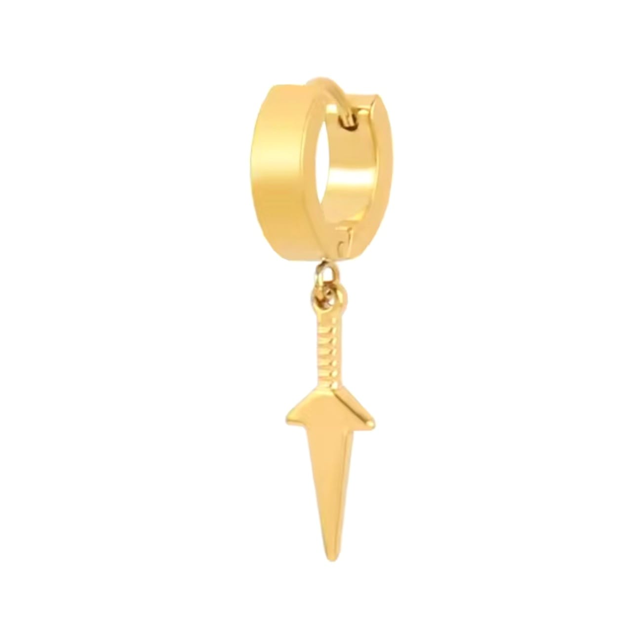 Dagger Dangle Round Huggie Earrings - Image 6
