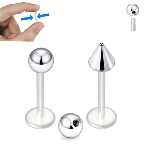 BioFlex Labret Stud with Cone or Ball Top External Thread - Image 4