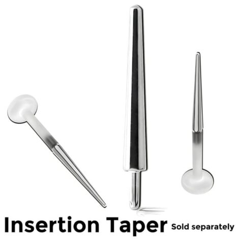 Bioplast Cartilage Labret Stud with Micro Push Fit Ball Or Cone Top - Image 4